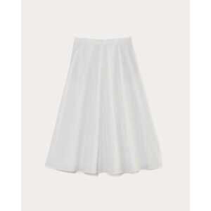 Everlane Women's Midi Skirt in Ultrasoft Cotton in White, Size 12